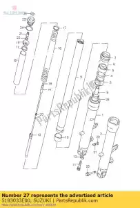 suzuki 5183033E00 piece,adjust - Bottom side