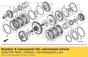 Honda 22567HP7A00 placa b, extremidade da embreagem (2,5 m - Lado inferior