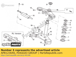 aprilia AP8123640 stem base - Bottom side