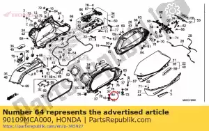 Honda 90109MCA000 parafuso, especial, 6mm - Lado inferior