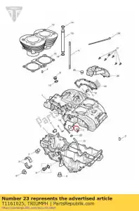 triumph T1161025 plaat onderste ontluchter - Onderkant