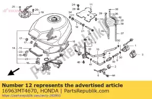 Honda 16963MT4670 alavanca, torneira de combustível - Lado inferior