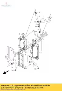 suzuki 1785549H00 tubo flessibile, radiatore j - Il fondo