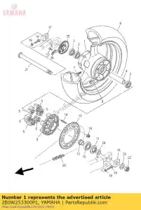 yamaha 2B0W253300P1 roda fundida, traseira - Lado inferior