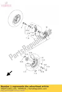 Yamaha 5NDF51801100 wiel comp. - Onderkant