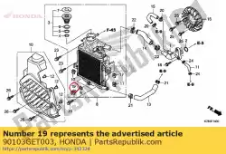 bout, afvoer van Honda, met onderdeel nummer 90103GET003, bestel je hier online: