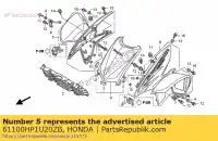 61100HP1U20ZB, Honda, fender assy., r. fr. (wl) * r299r * (r299r nitro red) honda trx 450 2009, Nouveau