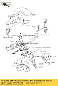 kawasaki 110561259 support, volet, rh zr750nbf - La partie au fond