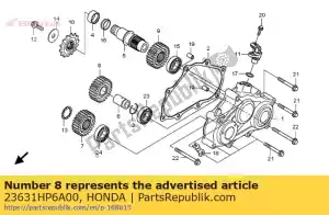 Honda 23631HP6A00 engrenagem, dirigida final - Lado inferior