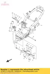 yamaha 2CMF11100100 frame comp. - Onderkant