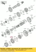 132601467, Kawasaki, engrenage, sortie 3e, 25t kl650-c1 kawasaki  klr 650 1995 1996 1997 1998 1999 2001 2002 2003 2004 2017 2018, Nouveau