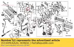 Aquí puede pedir lente, r. Inferior (b) de Honda , con el número de pieza 35144MCAA20: