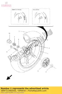 yamaha 5BRF53380000 roda fundida, traseira - Lado inferior