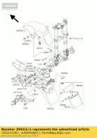 350231581, Kawasaki, parafango posteriore, rr zx1200-a2 kawasaki zx 1200 2000 2001 2002 2003 2004 2005 2006, Nuovo