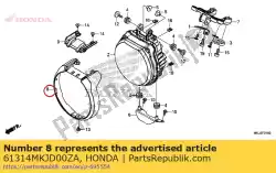 Aqui você pode pedir o aro, farol * nhb73m * tapete prata metálico alfa em Honda , com o número da peça 61314MKJD00ZA: