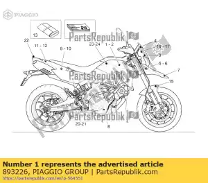 Piaggio Group 893226 adesivo rh aprilia - Lado inferior