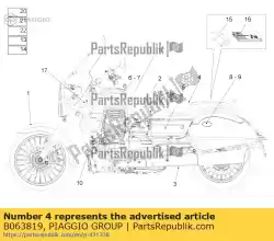 Ici, vous pouvez commander le autocollant de pression des pneus auprès de Piaggio Group , avec le numéro de pièce B063819: