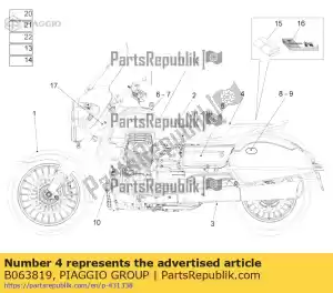 Piaggio Group B063819 autocollant de pression des pneus - La partie au fond