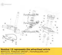 B045255, Piaggio Group, Vork bovenplaat aprilia  caponord zd4vk000, zd4vka, zd4vk001, zd4vka01 zd4vkb000, zd4vkb001, zd4vkb003, zd4vkb00x, zd4vkb009 zd4vku00 1200 2013 2014 2015 2016 2017, Nieuw