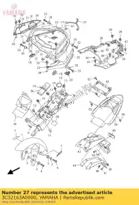 yamaha 3C32163A0000 tampa, pára-lama traseiro 1 - Lado inferior