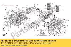 Qui puoi ordinare head assy., r. Cilindro da Honda , con numero parte 12010MCA780: