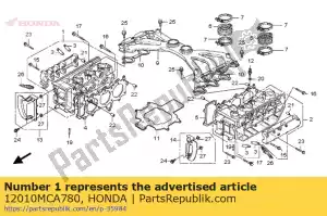 honda 12010MCA780 head assy., r. cilindro - Il fondo