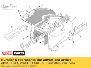 Piaggio Group AP8139143 panel lateral izquierdo extensible .. rojo - Lado inferior