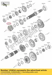 kawasaki 132620506 engrenagem, entrada 3ª e 4ª, 20t e 2 zx600 - Lado inferior