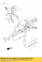 kabel, rem van Yamaha, met onderdeel nummer 4SH263411100, bestel je hier online: