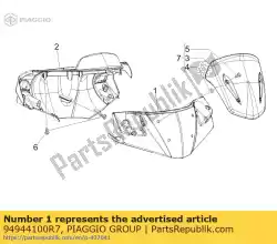 Ici, vous pouvez commander le ff h / barre couvre coureur rst auprès de Piaggio Group , avec le numéro de pièce 94944100R7: