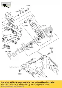 kawasaki 450140147458 schokbreker, p. zilver kle650c - Onderkant