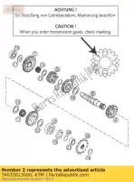 54633013000, KTM, 2nd gear countersh.27-t '450 ktm e egs exc mxc six sx sxs 250 300 360 380 1994 1996 1997 1998 1999 2000 2001 2002, New