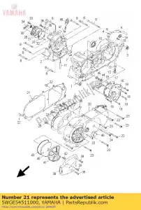 yamaha 5WGE54511000 gasket, crankcase c - Bottom side