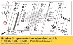 Tutaj możesz zamówić widelec zesp., r. Fr.(showa) od Honda , z numerem części 51400KZZJ01: