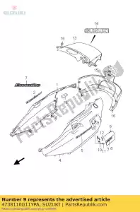 suzuki 4738110G11YPA pokrywa, paliwo - Dół