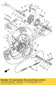 yamaha 23X253810000 eixo, roda - Lado inferior