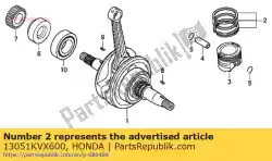 Qui puoi ordinare set di fasce elastiche, pistone(1. 00) da Honda , con numero parte 13051KVX600: