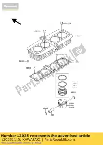 kawasaki 130251115 ring-set-piston l,o/s zr1100-a - Bottom side