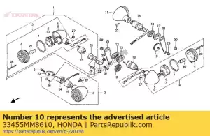 Honda 33455MM8610 reflector comp., l - Onderkant