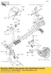 Ici, vous pouvez commander le 01 levier-accélérateur auprès de Kawasaki , avec le numéro de pièce 390750019: