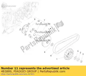 Piaggio Group 483889 afstandsstuk - Onderkant