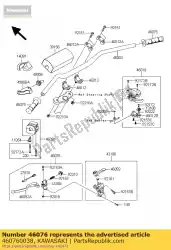 Here you can order the lever-assy-grip,clutch from Kawasaki, with part number 460760038: