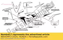Qui puoi ordinare nessuna descrizione disponibile al momento da Honda , con numero parte 86645MFLT20ZA: