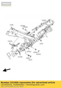 kawasaki 32160S026 frame-comp, rr lv1000-a1h - Lado inferior