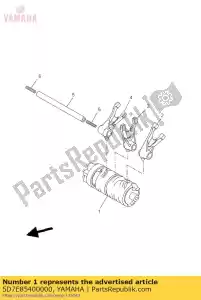 yamaha 5D7E85400000 schakel cam assy - Onderkant