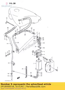 suzuki 0918006038 afstandhouder 6.1x9x7. - Onderkant