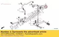 24710MGZJ00, Honda, Arm comp., schakelen honda  cb cbr 500 2013 2017 2018 2019 2021, Nieuw