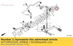 Ici, vous pouvez commander le bras comp., changement de vitesse auprès de Honda , avec le numéro de pièce 24710MGZJ00: