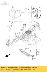 yamaha 5B2F13450000 soporte, montaje del tanque - Lado inferior