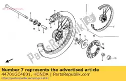 Aqui você pode pedir o rim, fr. Wheel em Honda , com o número da peça 44701GC4601: